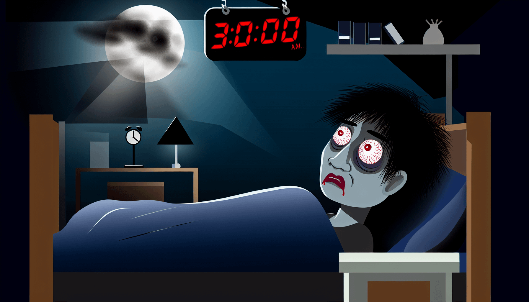 Die Bedeutung des Schlafs: Tipps für besseren Schlaf 3 Eine konzeptionelle visuelle Darstellung von Schlaflosigkeit.